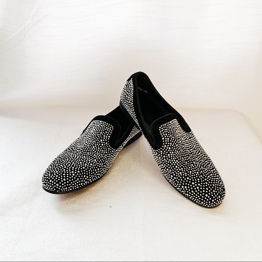 Moretti Black Label Shoes Studded Crystal